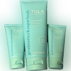 NEW Tula Skincare Cult Classic Purifying Face Cleanser 6.7oz Bonus Travel Size